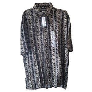 New Alternatives by Natural Issue Men's Short Sleeve Patterned Button Down Shirt